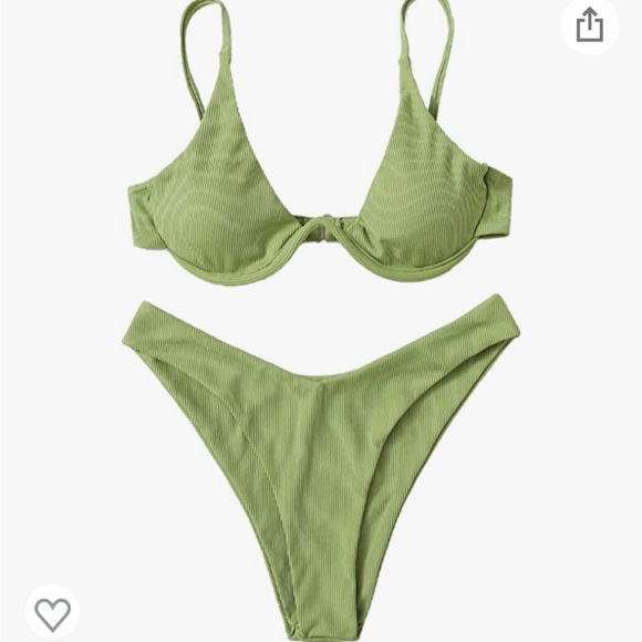 Swim Two Piece Green Cut Bikini Top And Bottom Poshmark